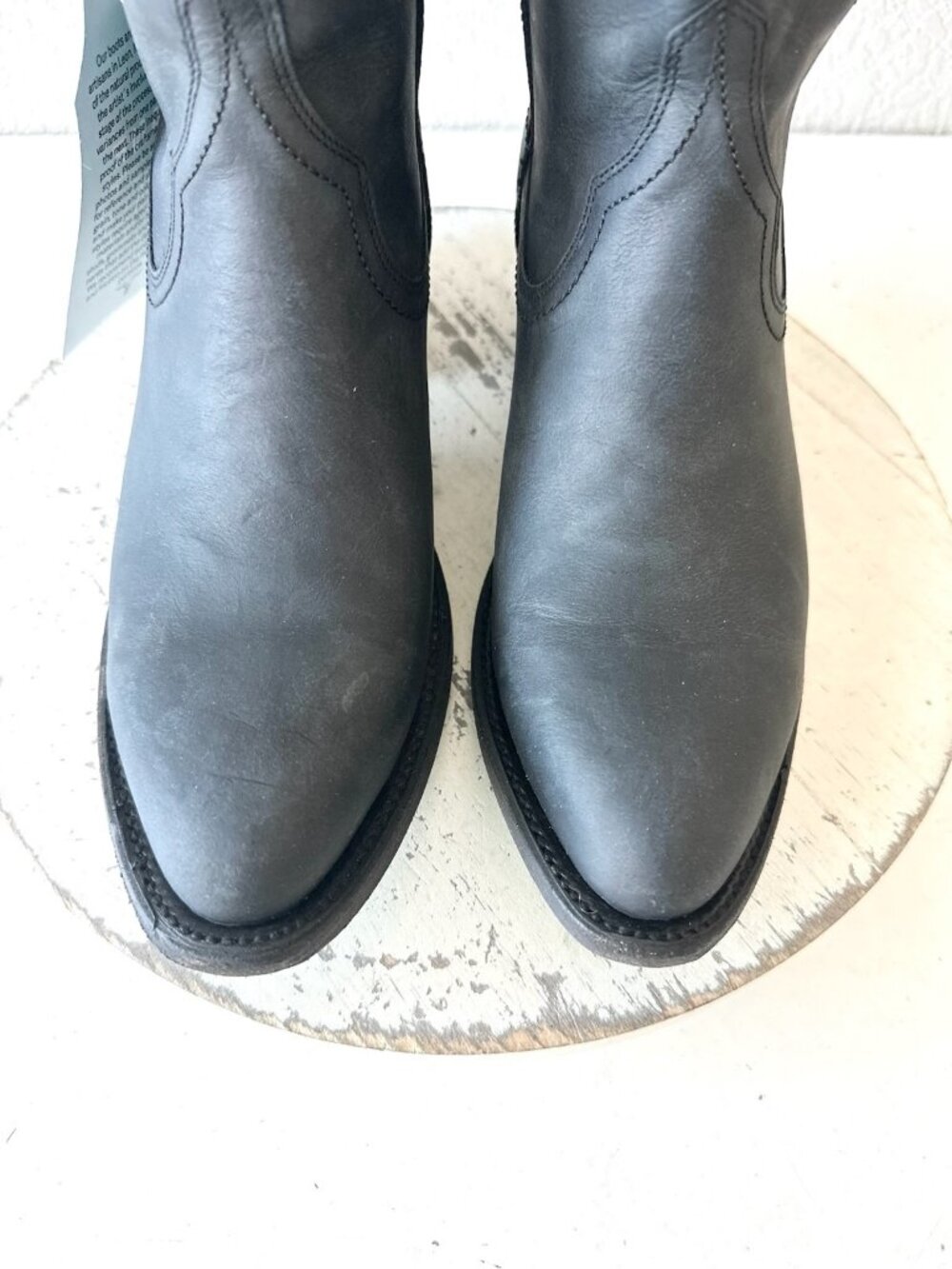Lane Boots PLAIN JANE Black Cowboy Bootie Western Cowgirl Short Ankle Boots Sz 8 - Picture 6 of 12